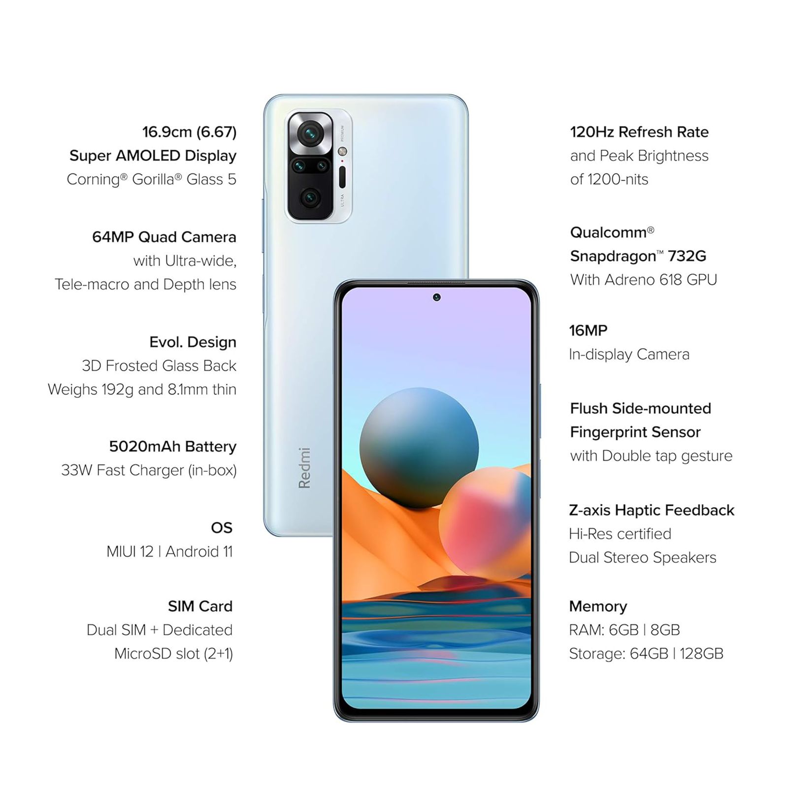 Buy Redmi Note 10 Pro 6gb Ram 128gb Glacial Blue Online Croma 0716